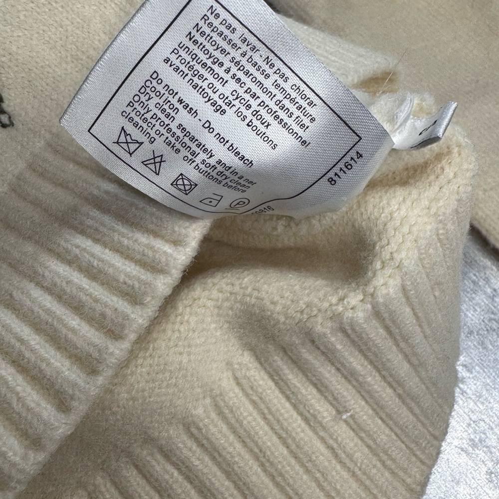 Christian Dior Embroidered crewneck cream sweater Small NWOT - Picture 5 of 15
